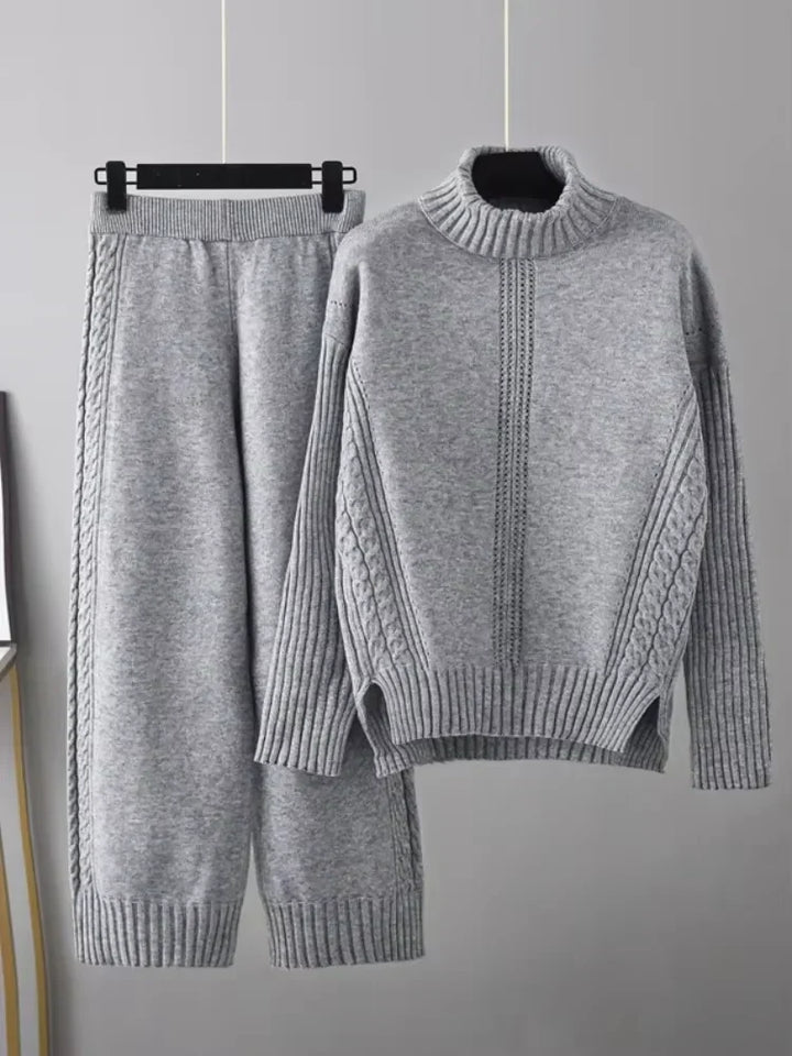 Scarlett | Set di Maglione a Collo Alto Chic e Pantaloni Larghi