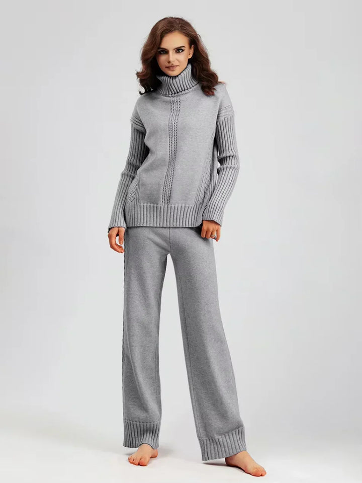 Scarlett | Set di Maglione a Collo Alto Chic e Pantaloni Larghi