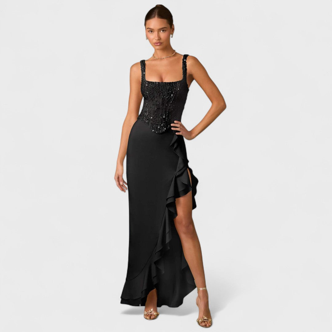 Bella | Abiti Corsetto In Raso Con Volant