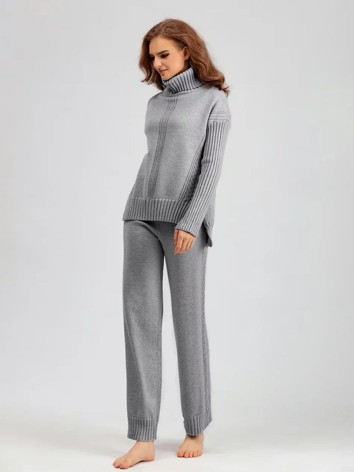 Scarlett | Set di Maglione a Collo Alto Chic e Pantaloni Larghi