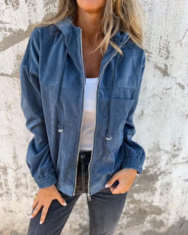 Brisa | Giacca in corduroy con cappuccio e zip