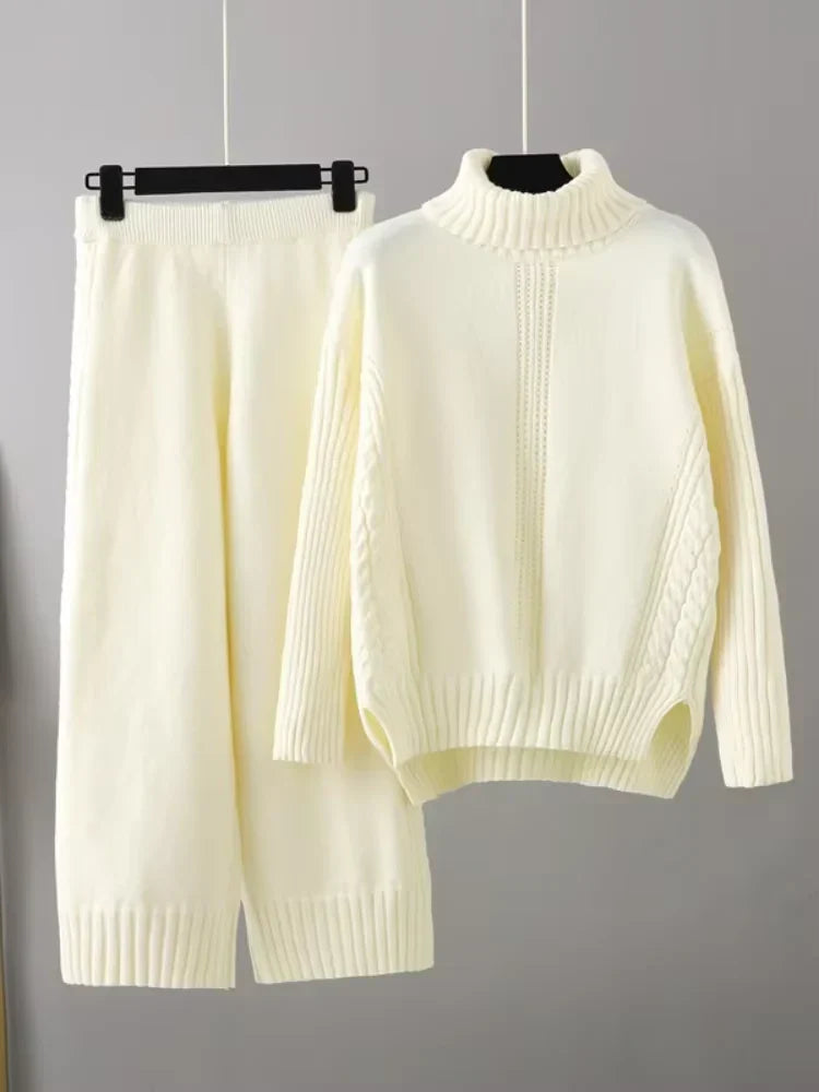 Scarlett | Set di Maglione a Collo Alto Chic e Pantaloni Larghi