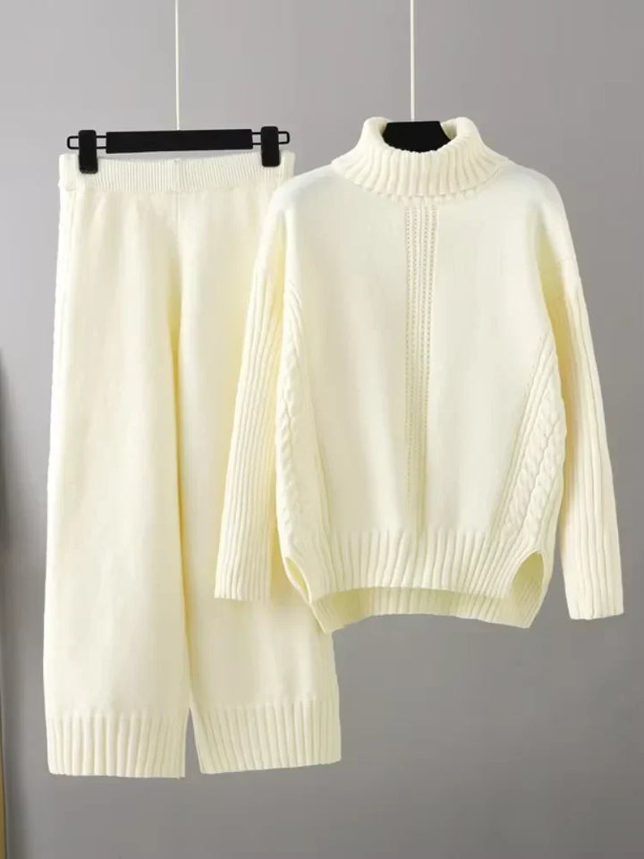 Scarlett | Set di Maglione a Collo Alto Chic e Pantaloni Larghi