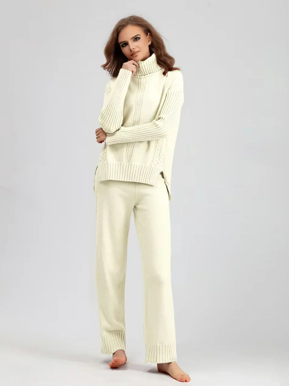 Scarlett | Set di Maglione a Collo Alto Chic e Pantaloni Larghi
