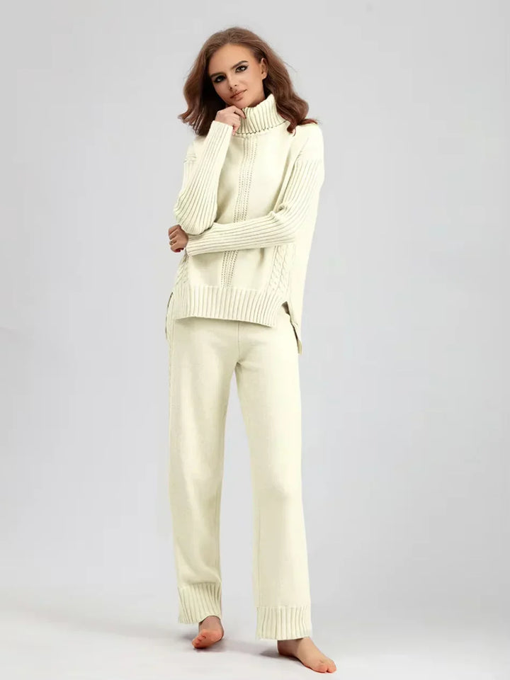 Scarlett | Set di Maglione a Collo Alto Chic e Pantaloni Larghi
