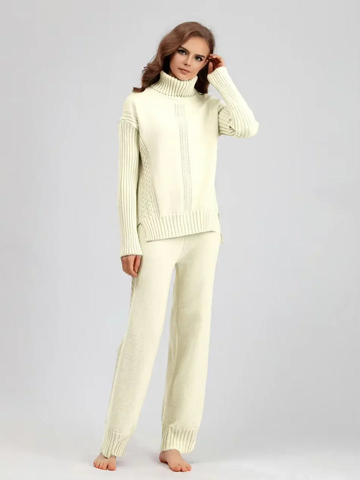 Scarlett | Set di Maglione a Collo Alto Chic e Pantaloni Larghi