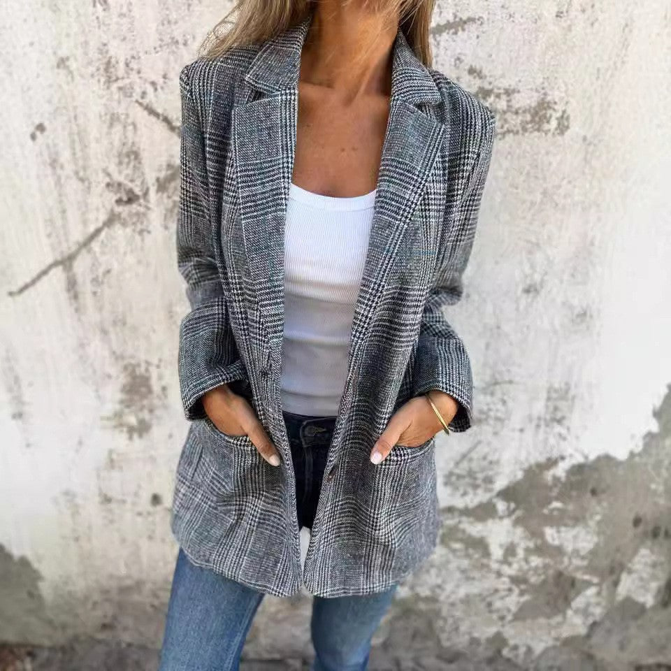 Bella | Blazer Elegante con Motivo a Quadri