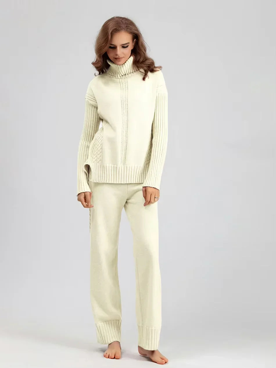 Scarlett | Set di Maglione a Collo Alto Chic e Pantaloni Larghi