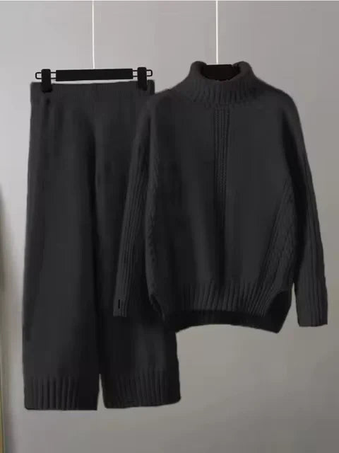 Scarlett | Set di Maglione a Collo Alto Chic e Pantaloni Larghi