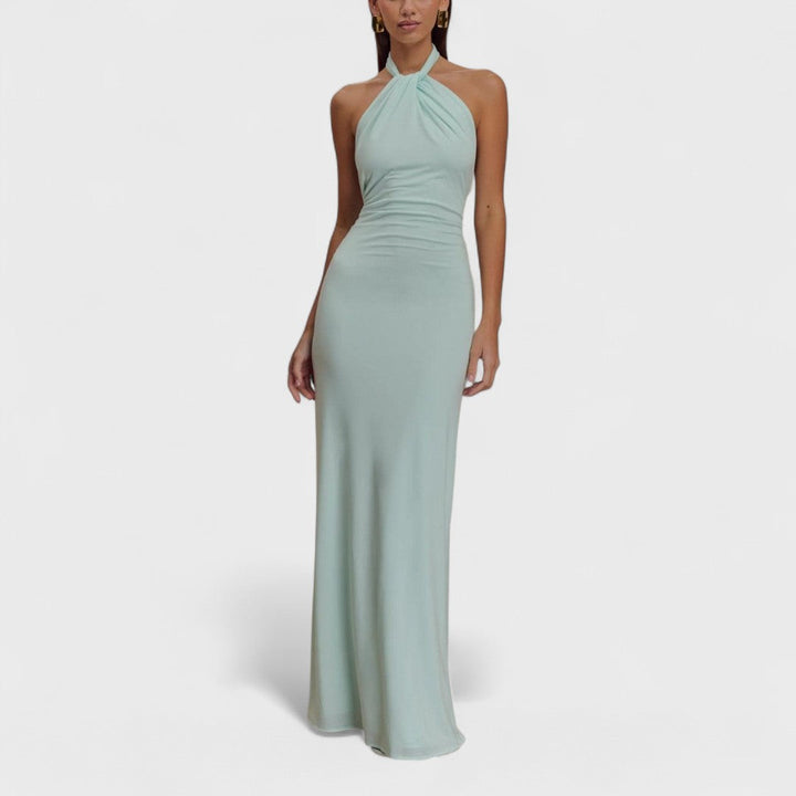 Klara | Abito curvy in seta con collo halter