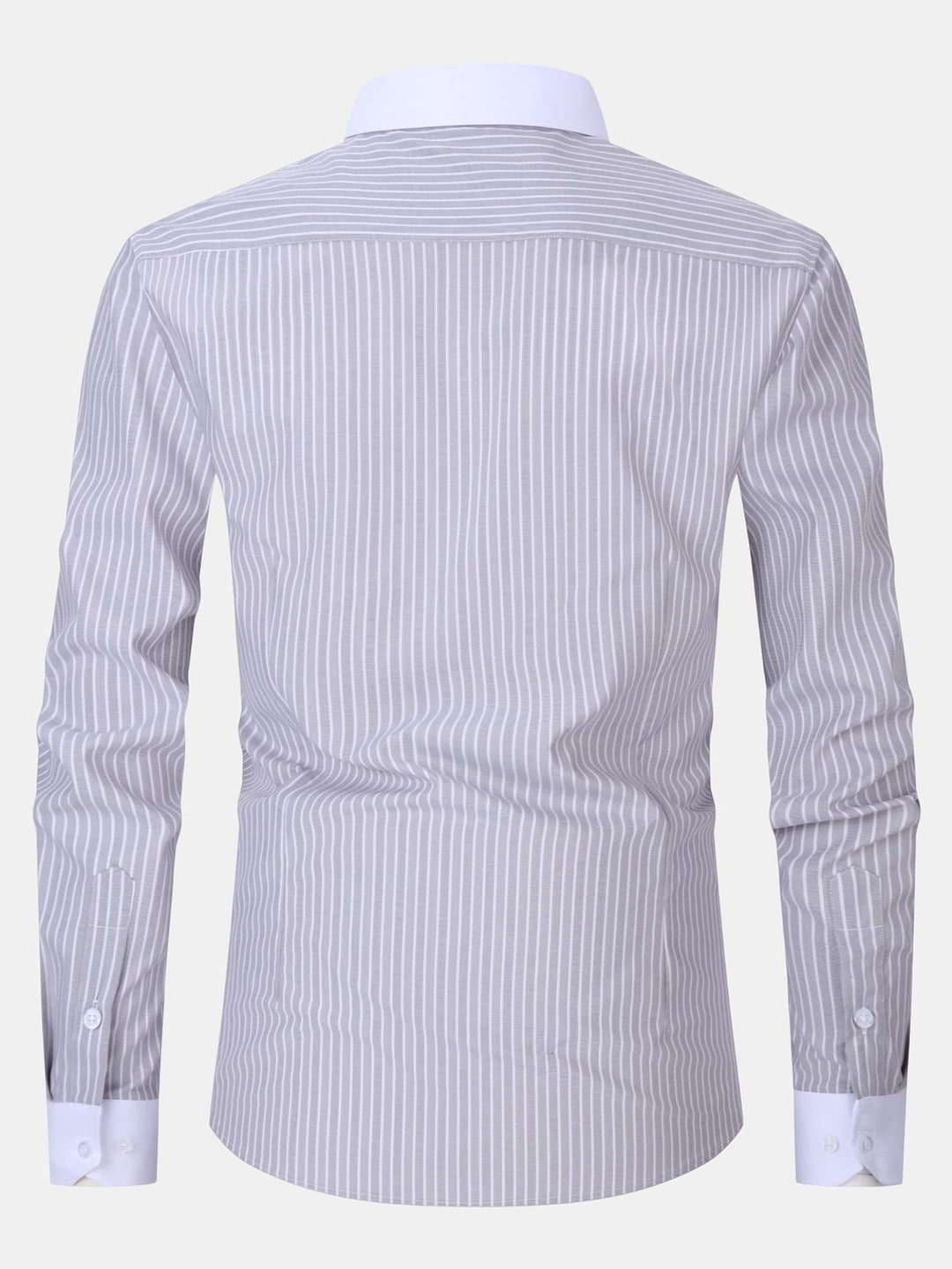 Camicia a Righe con Collo a Contrasto