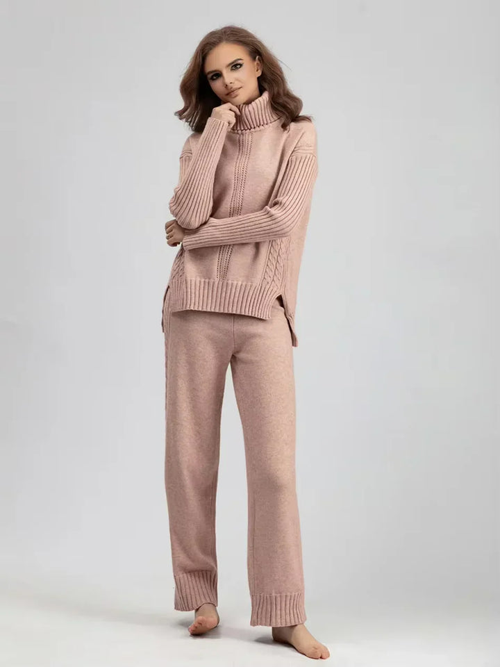 Scarlett | Set di Maglione a Collo Alto Chic e Pantaloni Larghi