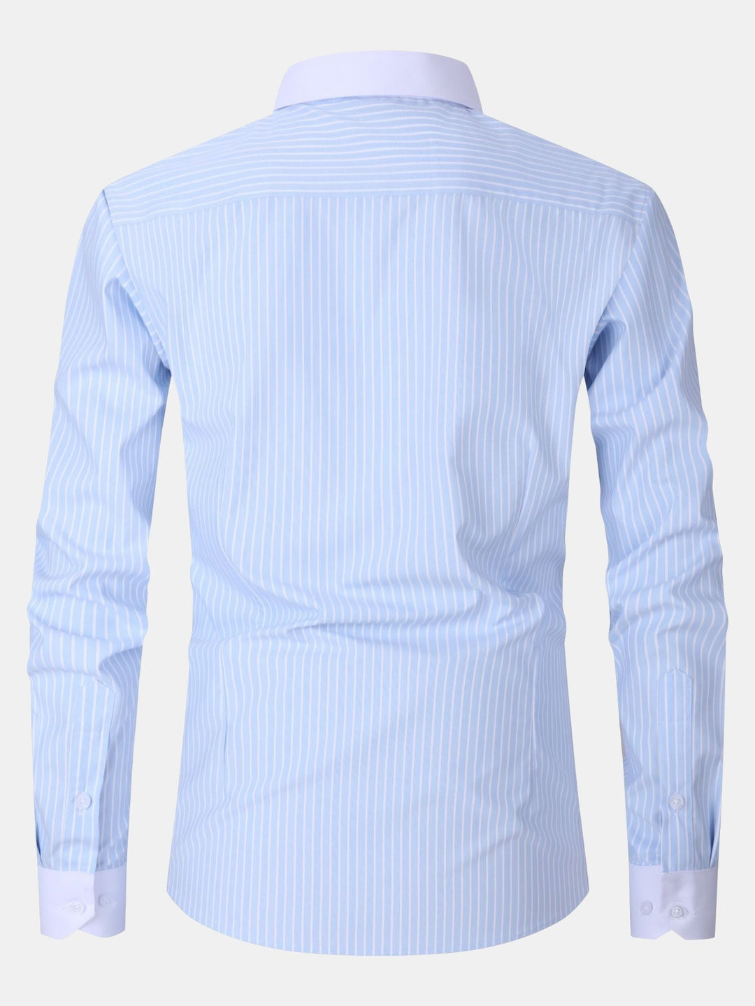Camicia a Righe con Collo a Contrasto