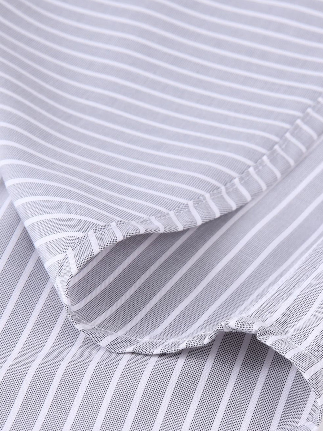 Camicia a Righe con Collo a Contrasto