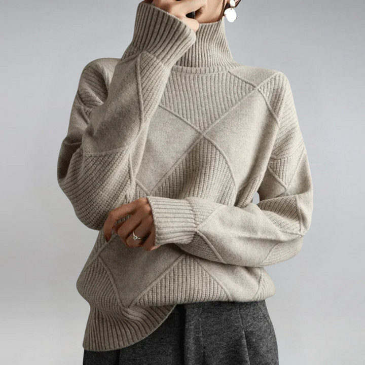 Lauren | Maglione a Collo Alto in Cashmere Lussuoso
