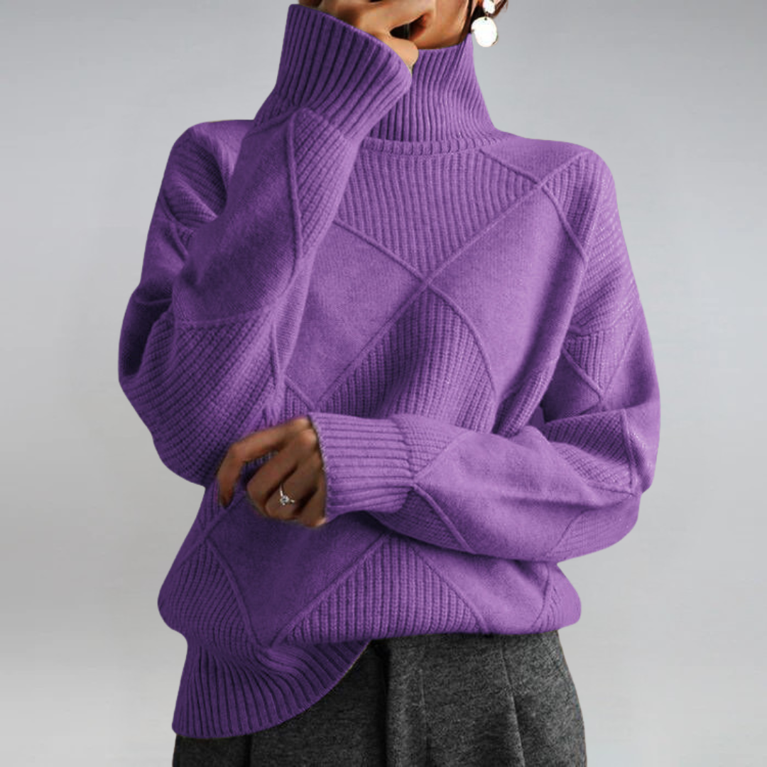 Lauren | Maglione a Collo Alto in Cashmere Lussuoso