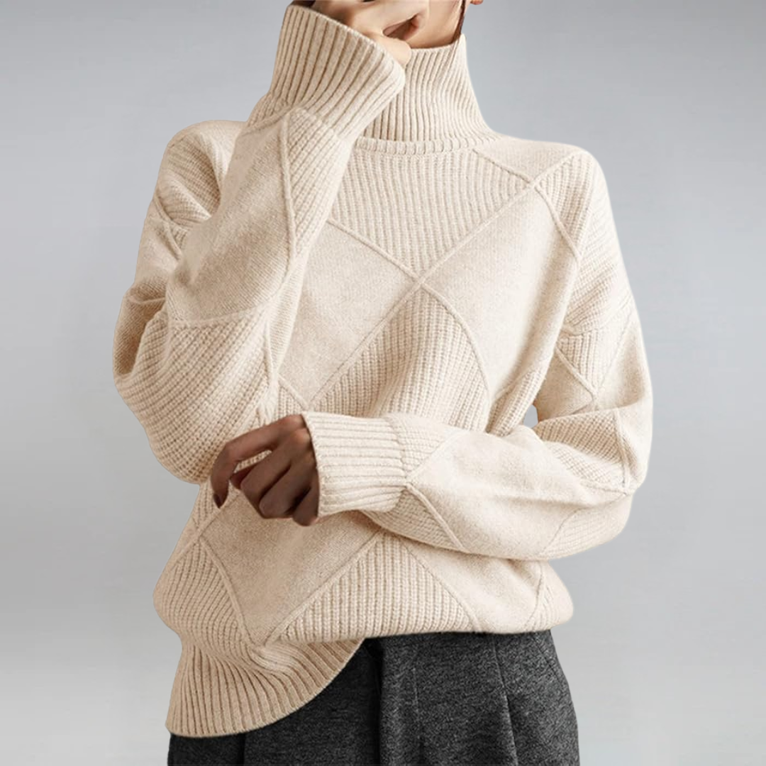 Lauren | Maglione a Collo Alto in Cashmere Lussuoso