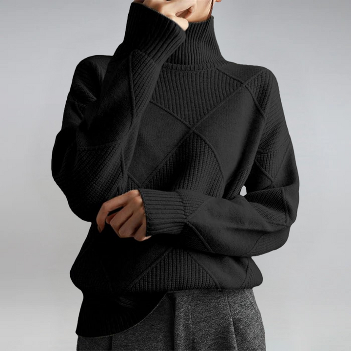 Lauren | Maglione a Collo Alto in Cashmere Lussuoso