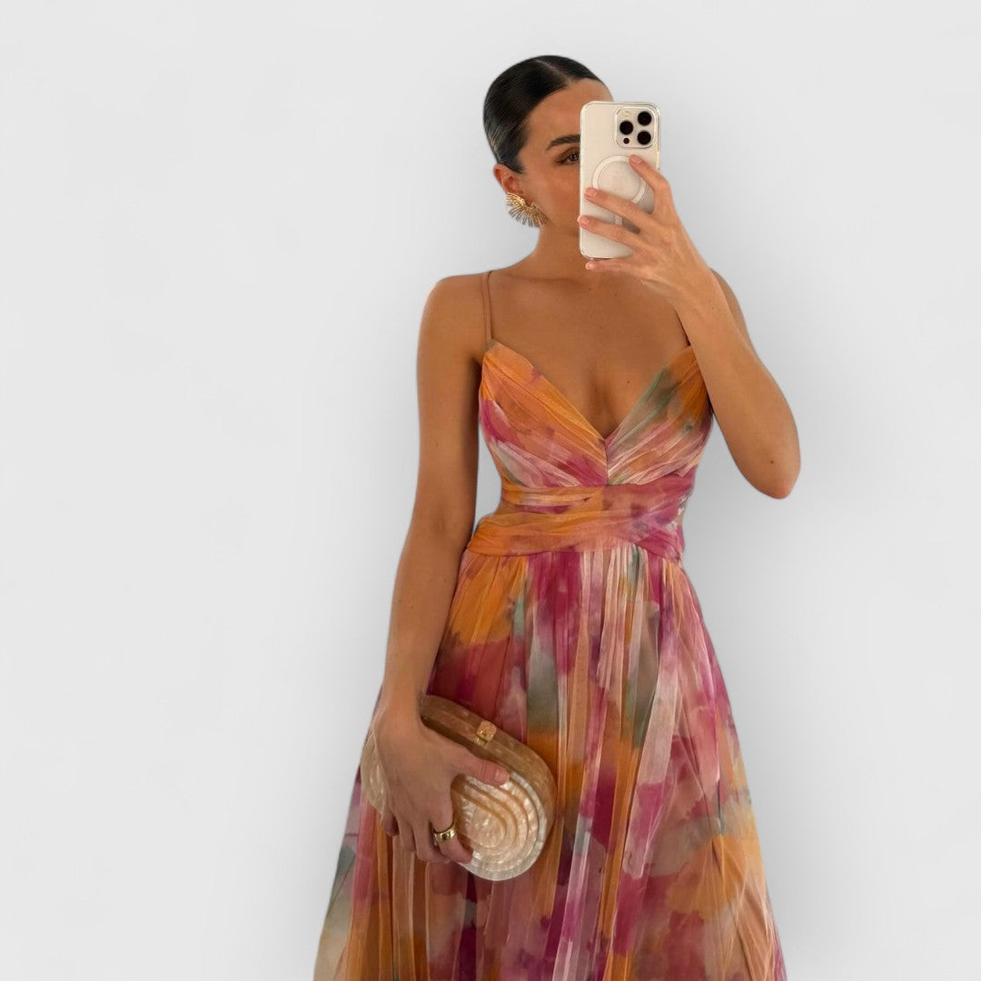 Verity | Abito lungo con stampa floreale