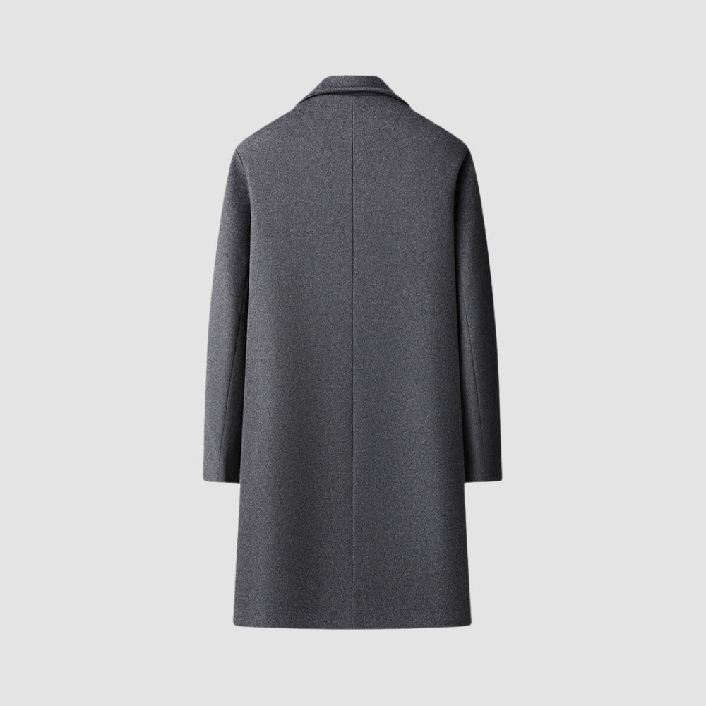 Cappotto lungo in lana con colletto da tailleur stile "Old Money