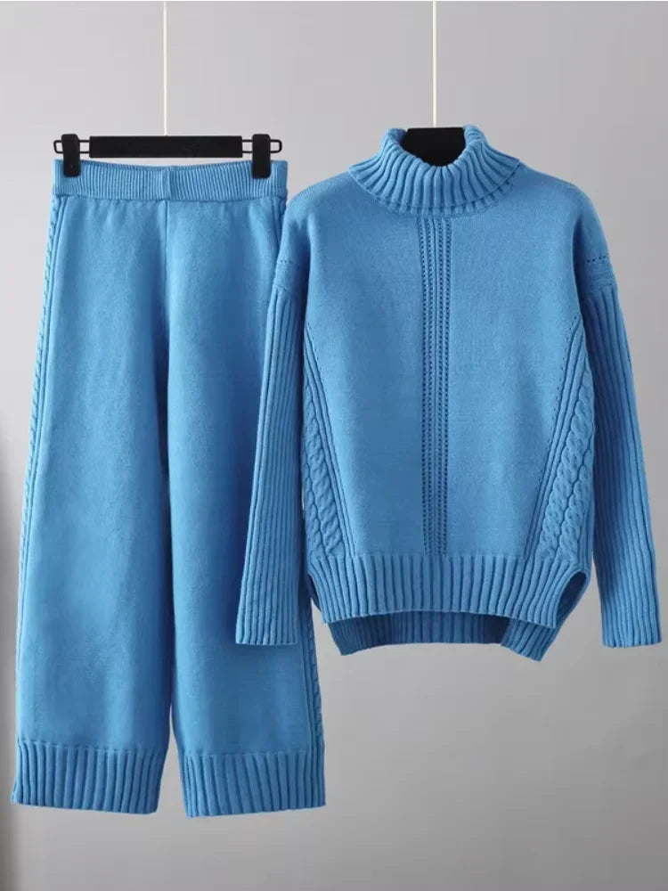 Scarlett | Set di Maglione a Collo Alto Chic e Pantaloni Larghi