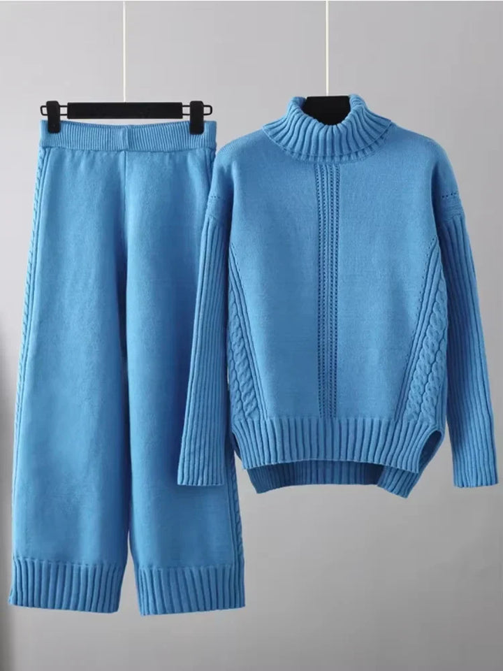 Scarlett | Set di Maglione a Collo Alto Chic e Pantaloni Larghi