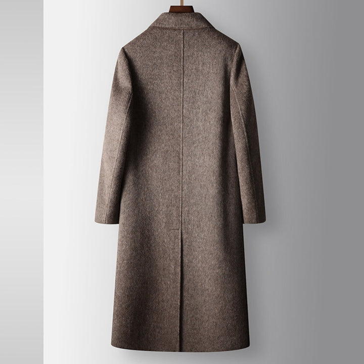 Cappotto in Lana Incrociato fino al Ginocchio Stile Old Money