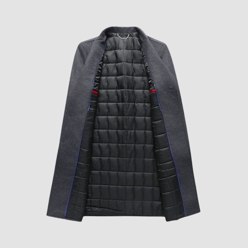 Cappotto lungo in lana con colletto da tailleur stile "Old Money