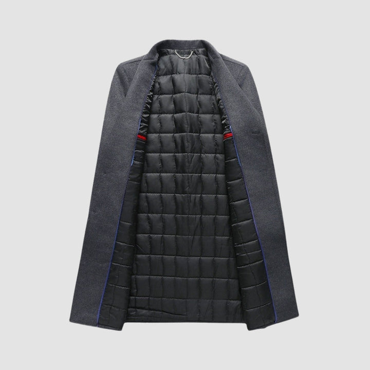 Cappotto lungo in lana con colletto da tailleur stile "Old Money