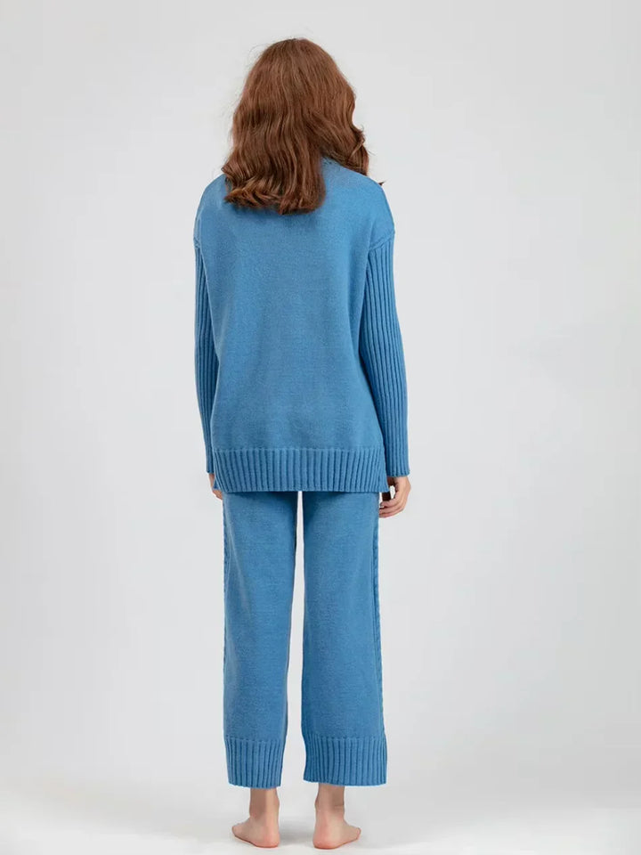 Scarlett | Set di Maglione a Collo Alto Chic e Pantaloni Larghi