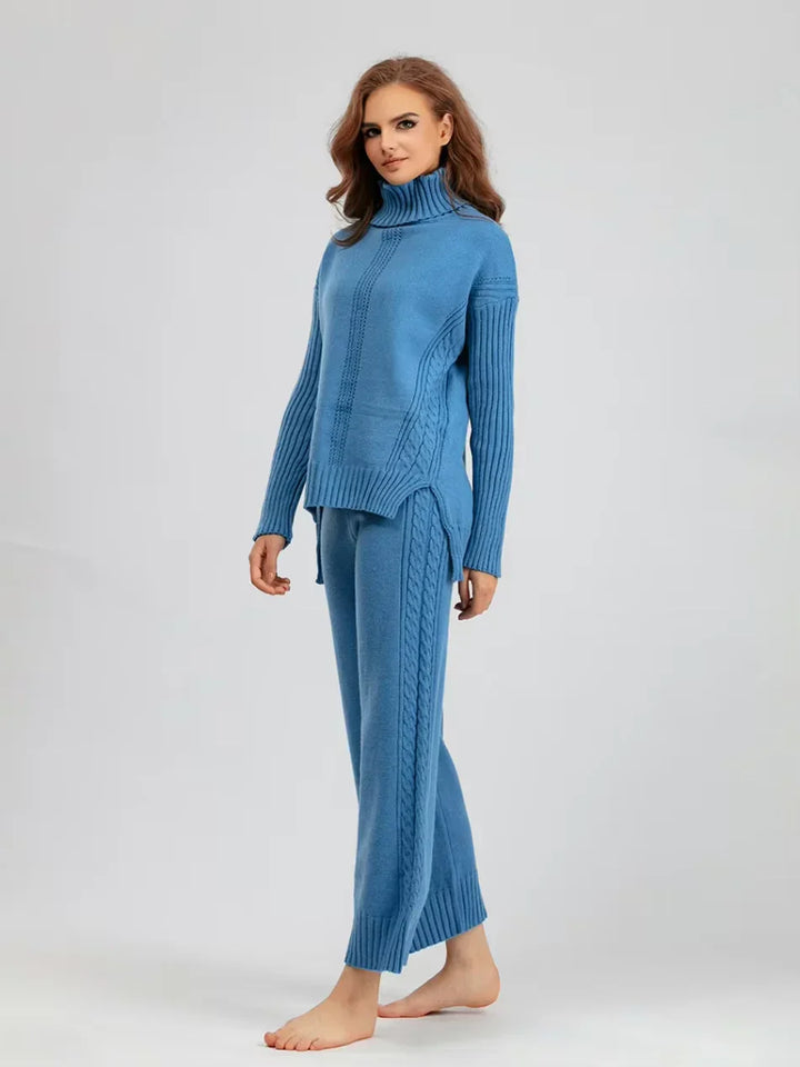 Scarlett | Set di Maglione a Collo Alto Chic e Pantaloni Larghi