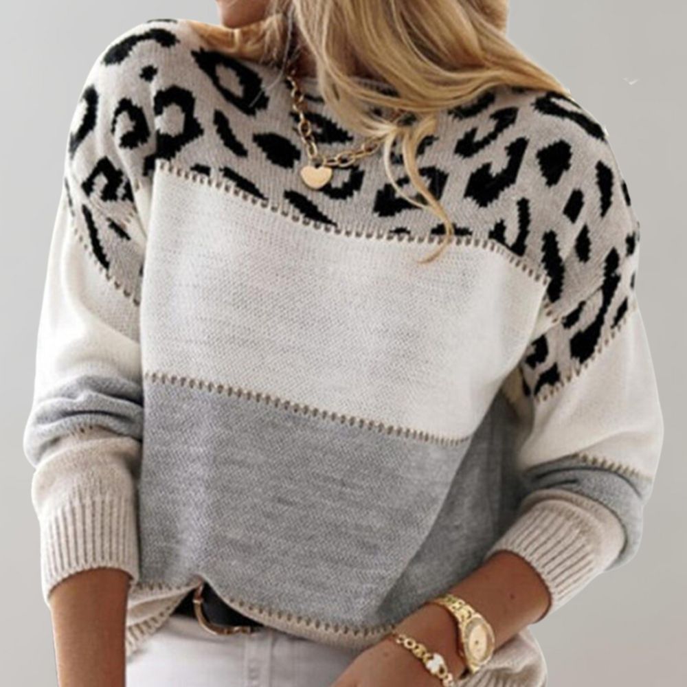 Charlene | Maglione Casual con Stampa Leopardo