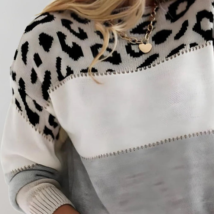 Charlene | Maglione Casual con Stampa Leopardo