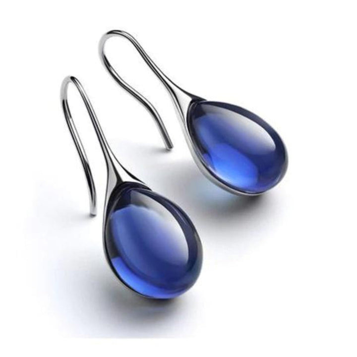 Orecchini eleganti in cristallo a forma di goccia in oro e argento