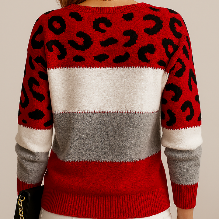Charlene | Maglione Casual con Stampa Leopardo