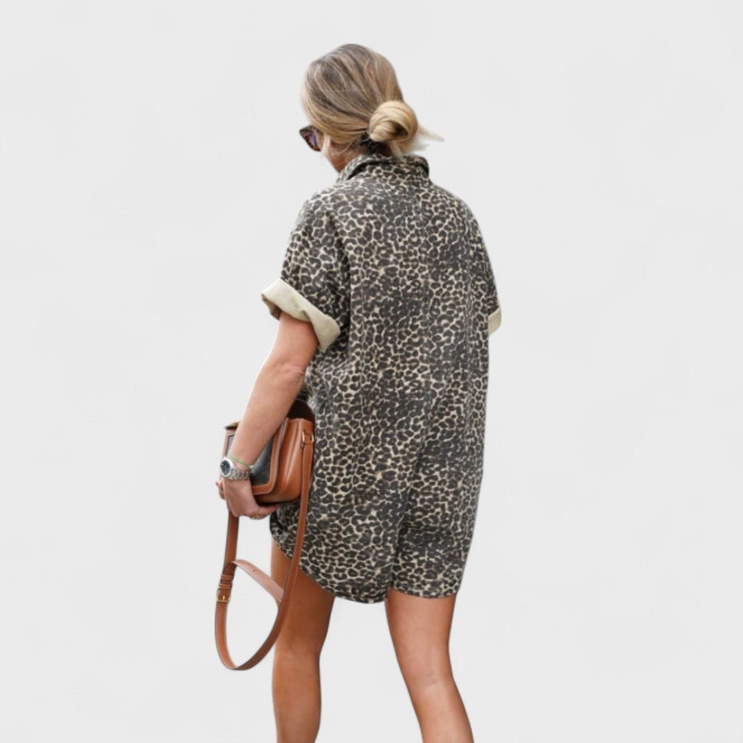 Nonette | Abito camicia con stampa leopardo