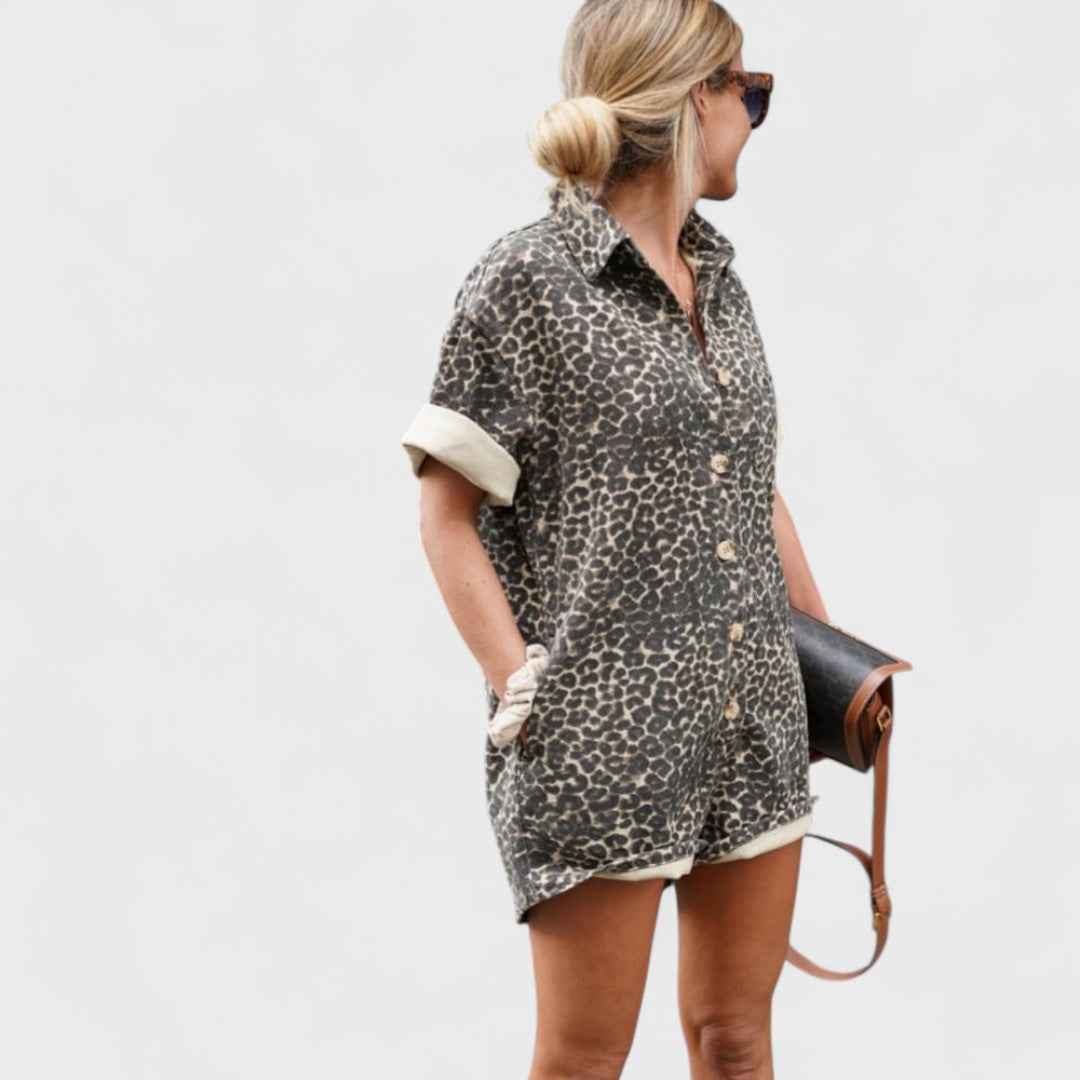 Nonette | Abito camicia con stampa leopardo