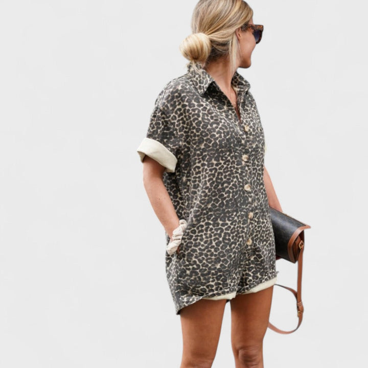 Nonette | Abito camicia con stampa leopardo