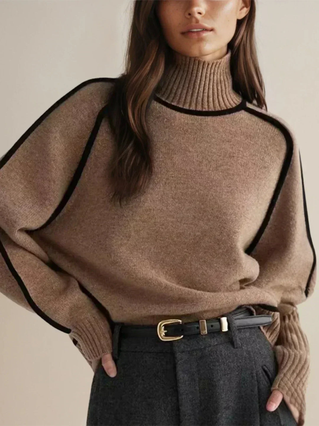 Donna | Maglione Elegante con Collo Alto