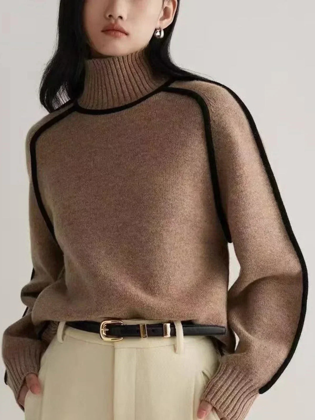 Donna | Maglione Elegante con Collo Alto