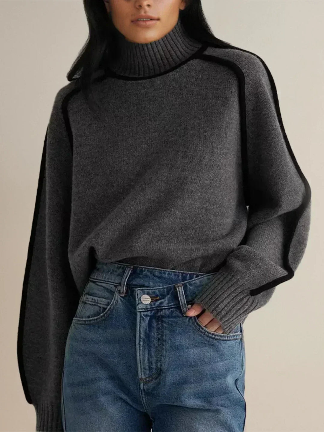 Donna | Maglione Elegante con Collo Alto
