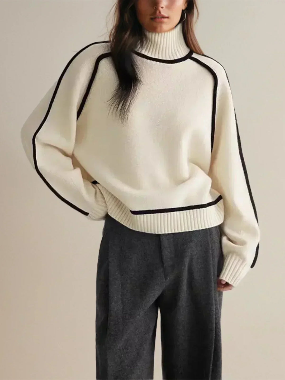 Donna | Maglione Elegante con Collo Alto
