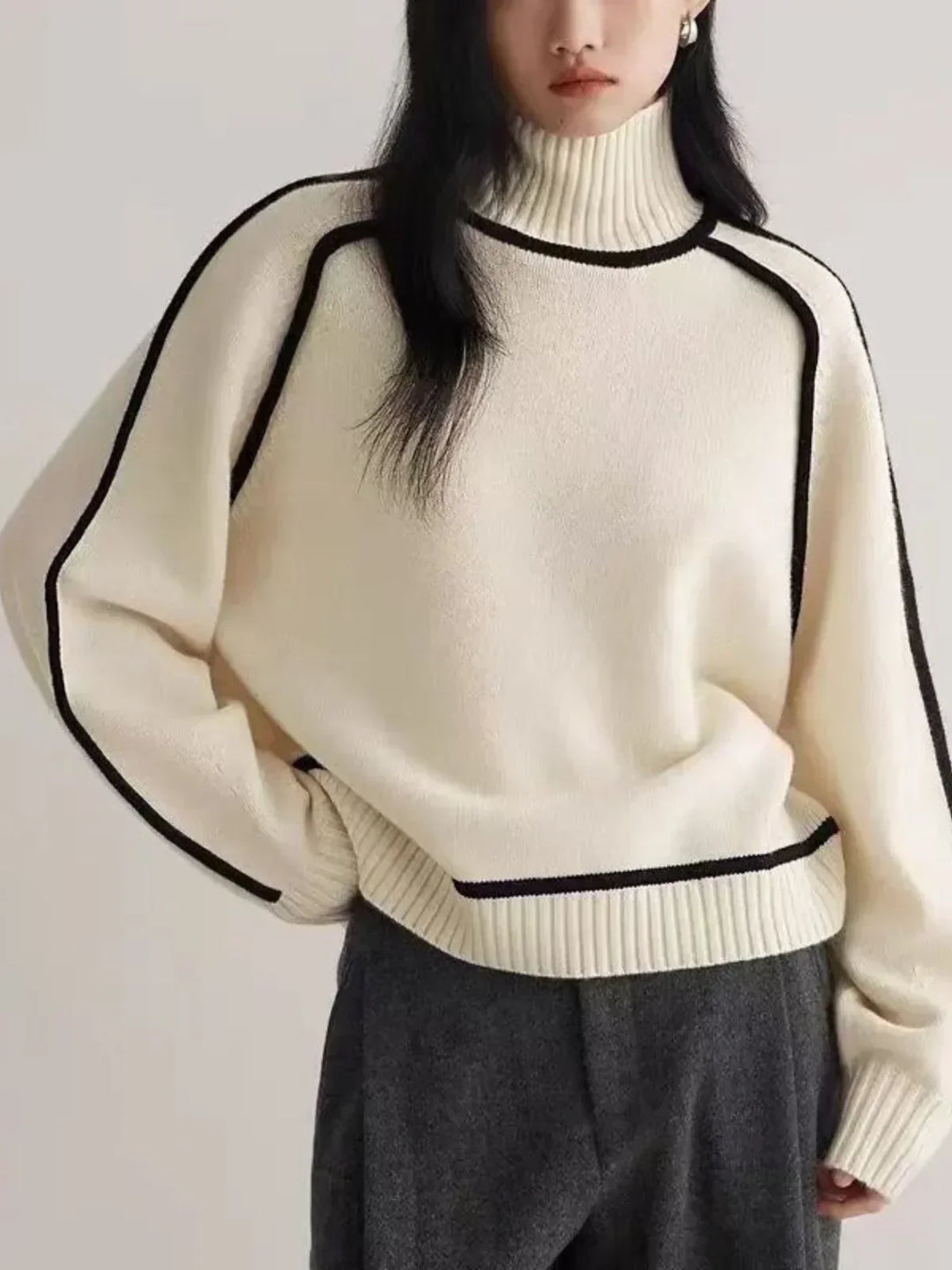 Donna | Maglione Elegante con Collo Alto