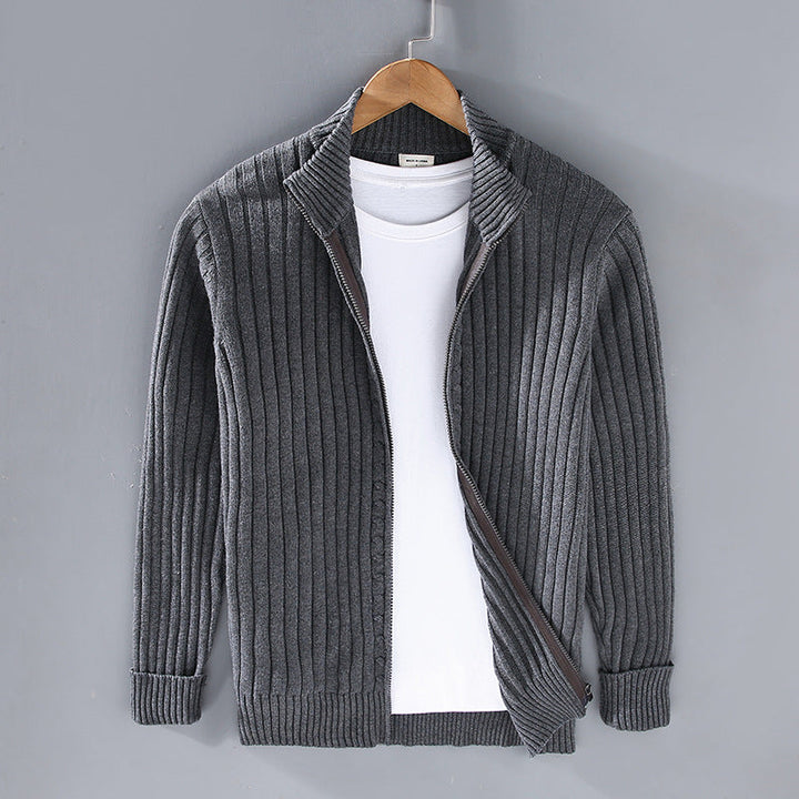 EssentialWarmth - Cardigan con Zip a Costine