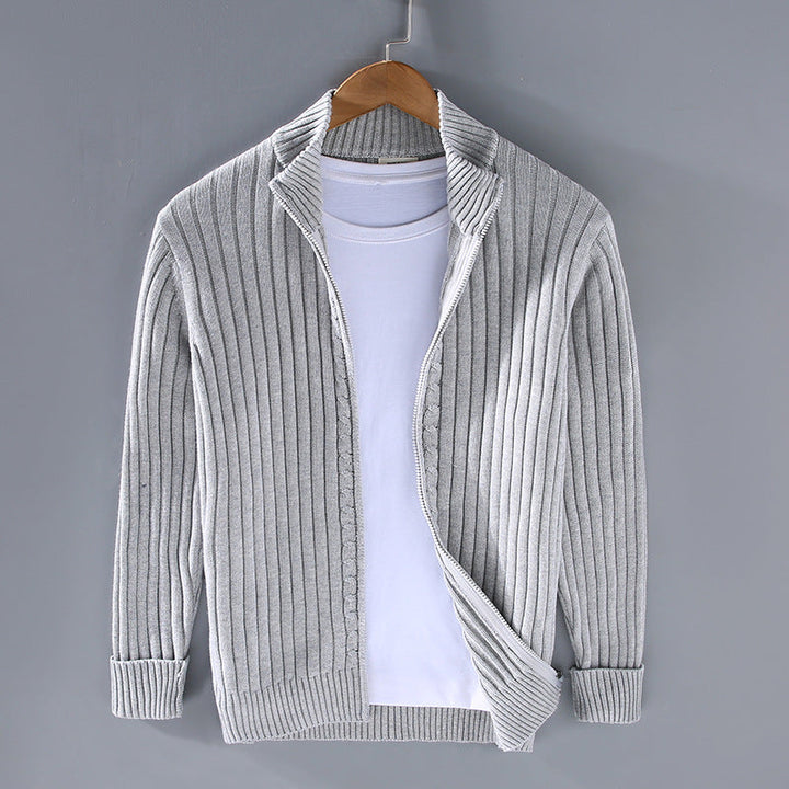 EssentialWarmth - Cardigan con Zip a Costine