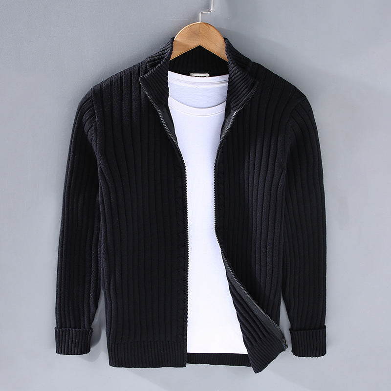 EssentialWarmth - Cardigan con Zip a Costine