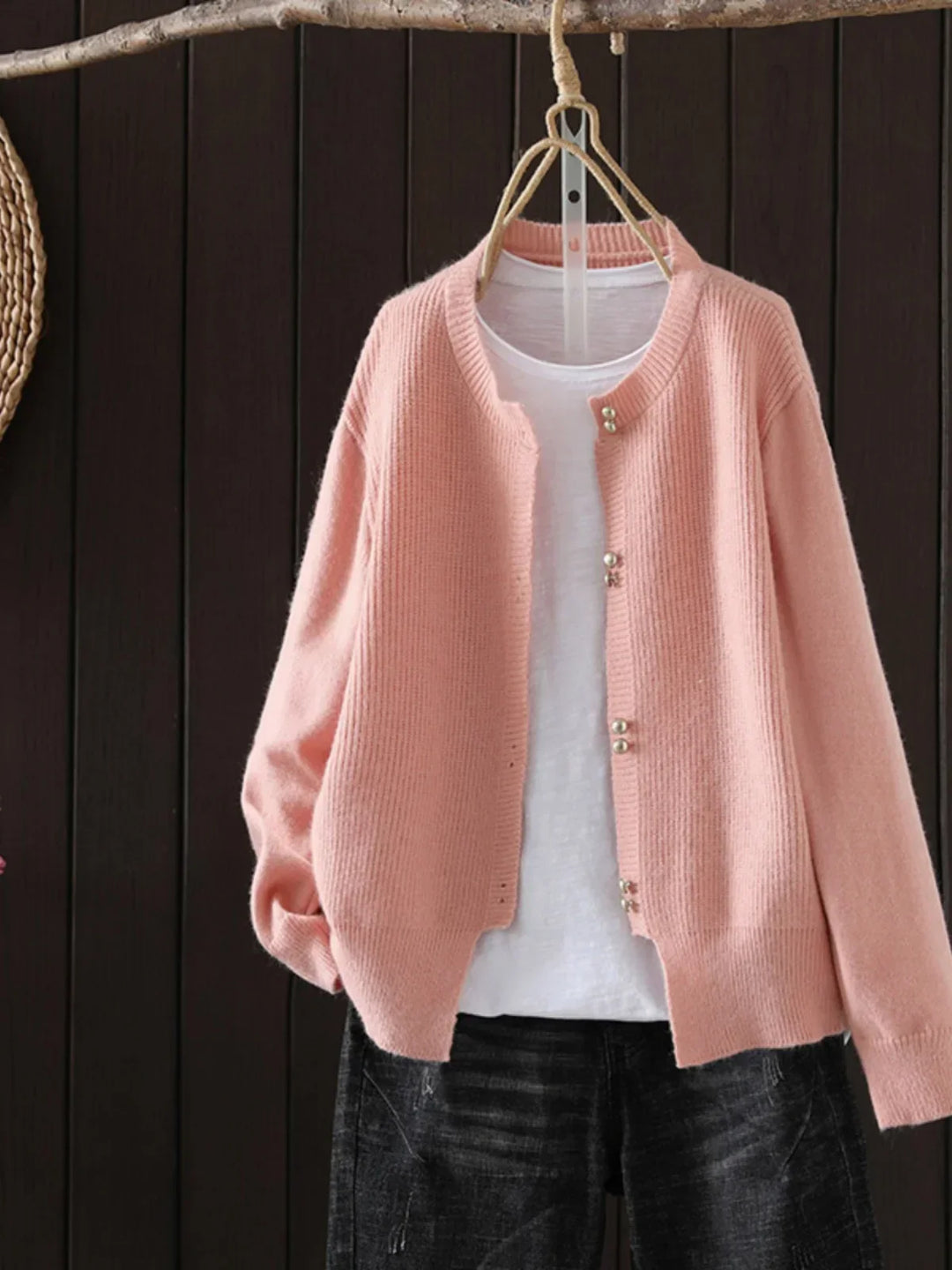 ELARA | CARDIGAN CON BOTTONI A PERLA