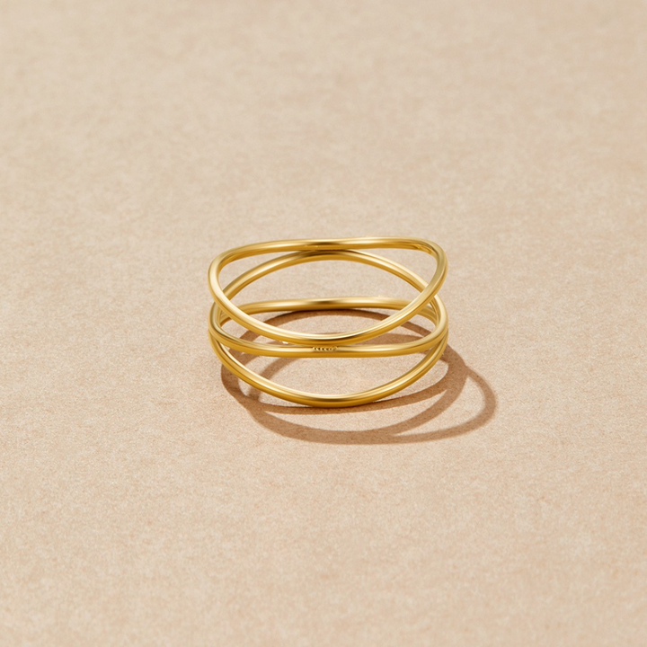 Anello infinito in oro brillante