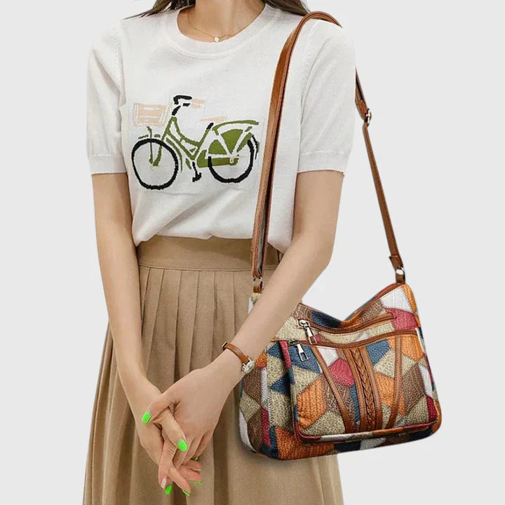 Maya | Borsa a Spalla Unica con Dettagli in Patchwork