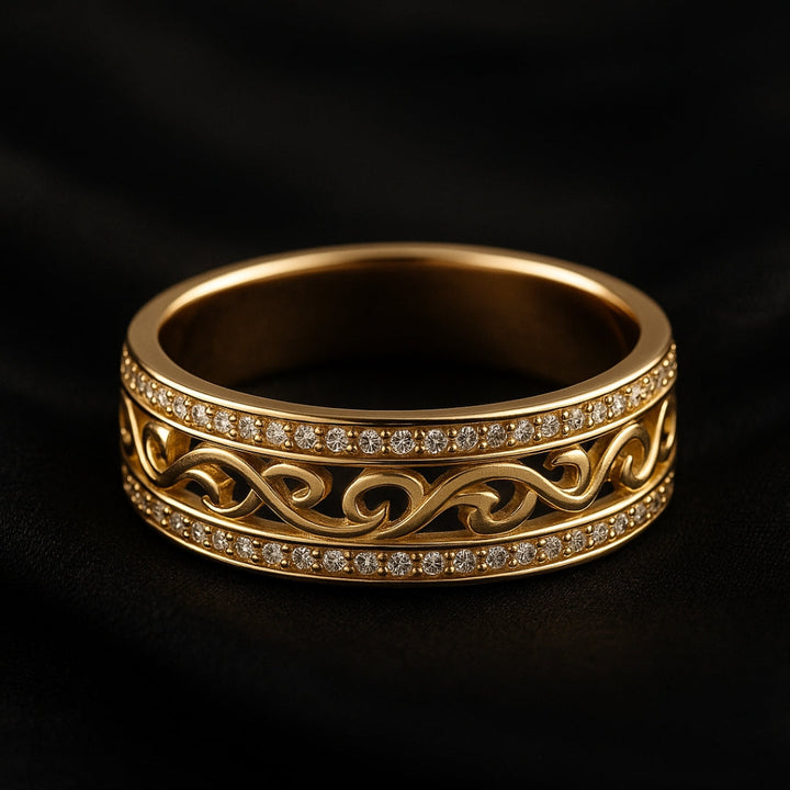Anello dorato elegante Hohloha Hellera – accessorio di lusso per tutte le occasioni